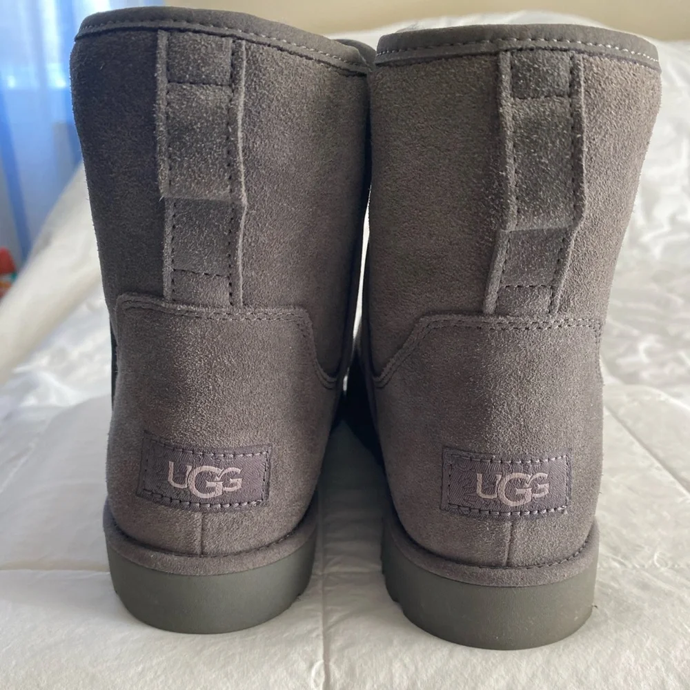UGG Classic Short Suede Boots - Charcoal Gray - Picture 3 of 6